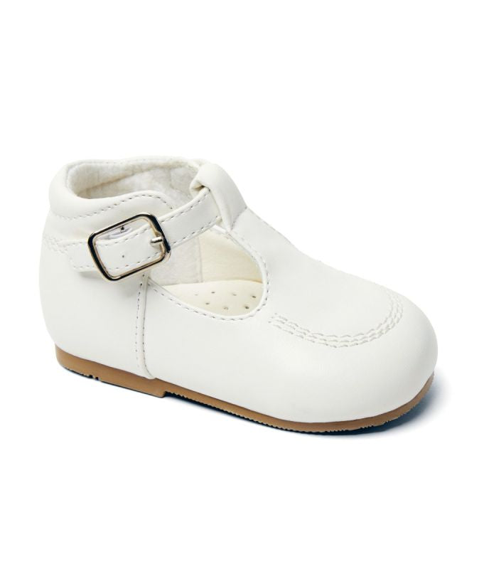 Sevva Boys Cream T Bar Shoes Teddy