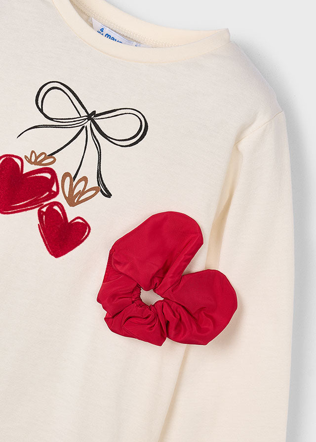 Mayoral Girls Heart Legging Set With Scrunchie AW25