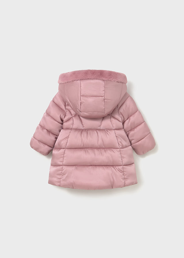 Mayoral Girls Rose Pink Long Coat AW25