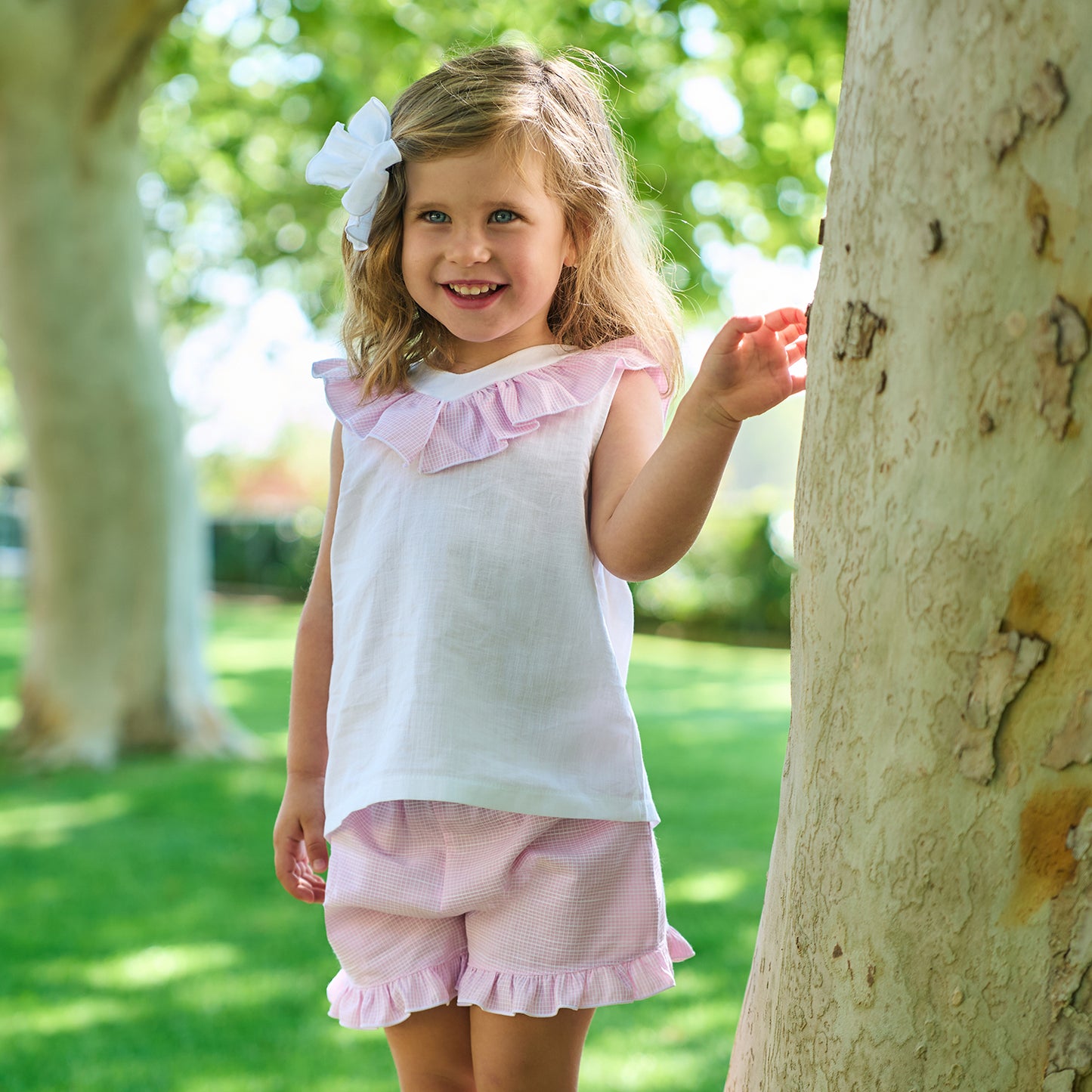 Rapife Girls Pink Frill Neck Short Set SS25