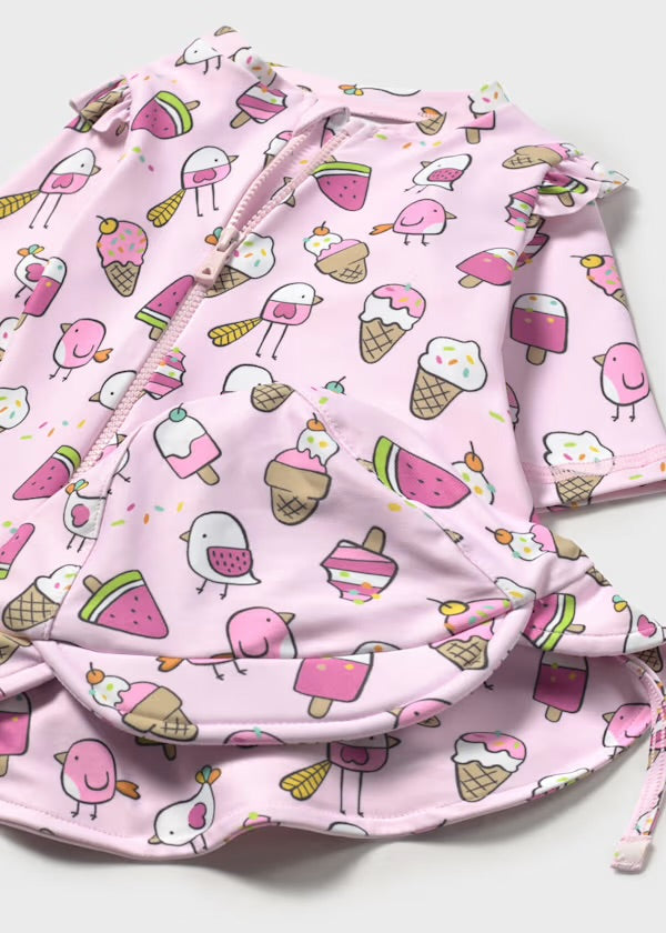 Mayoral Girls Swimwear Bodysuit & Hat SS25