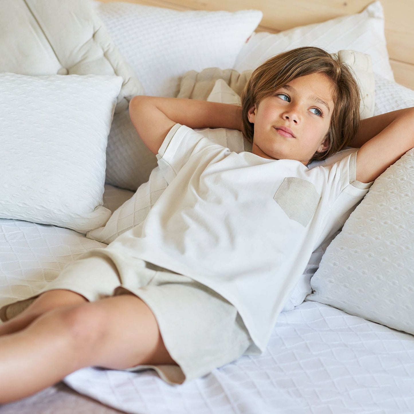 Rapife Ceremony Boys Beige Linen Short Set SS25