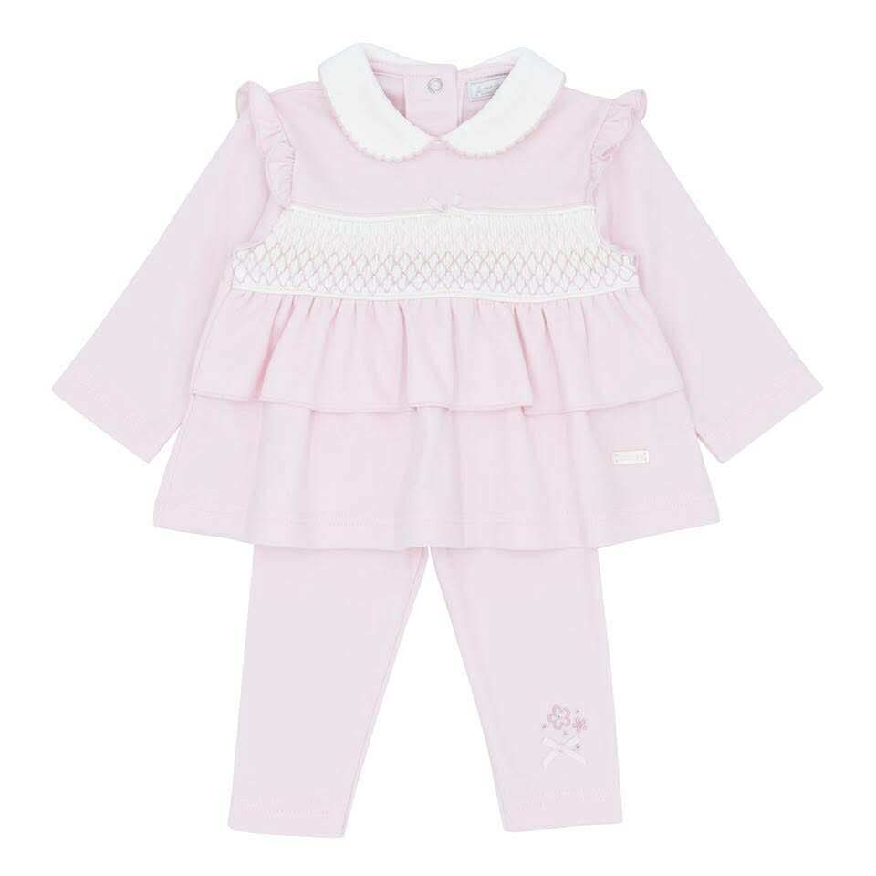 Amore Girls Pink Smocked Legging Set AW25