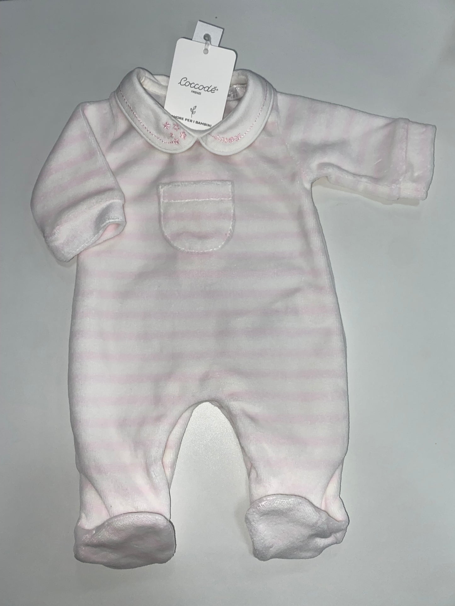 Coccodé Girls Stripe Velour Baby Grow