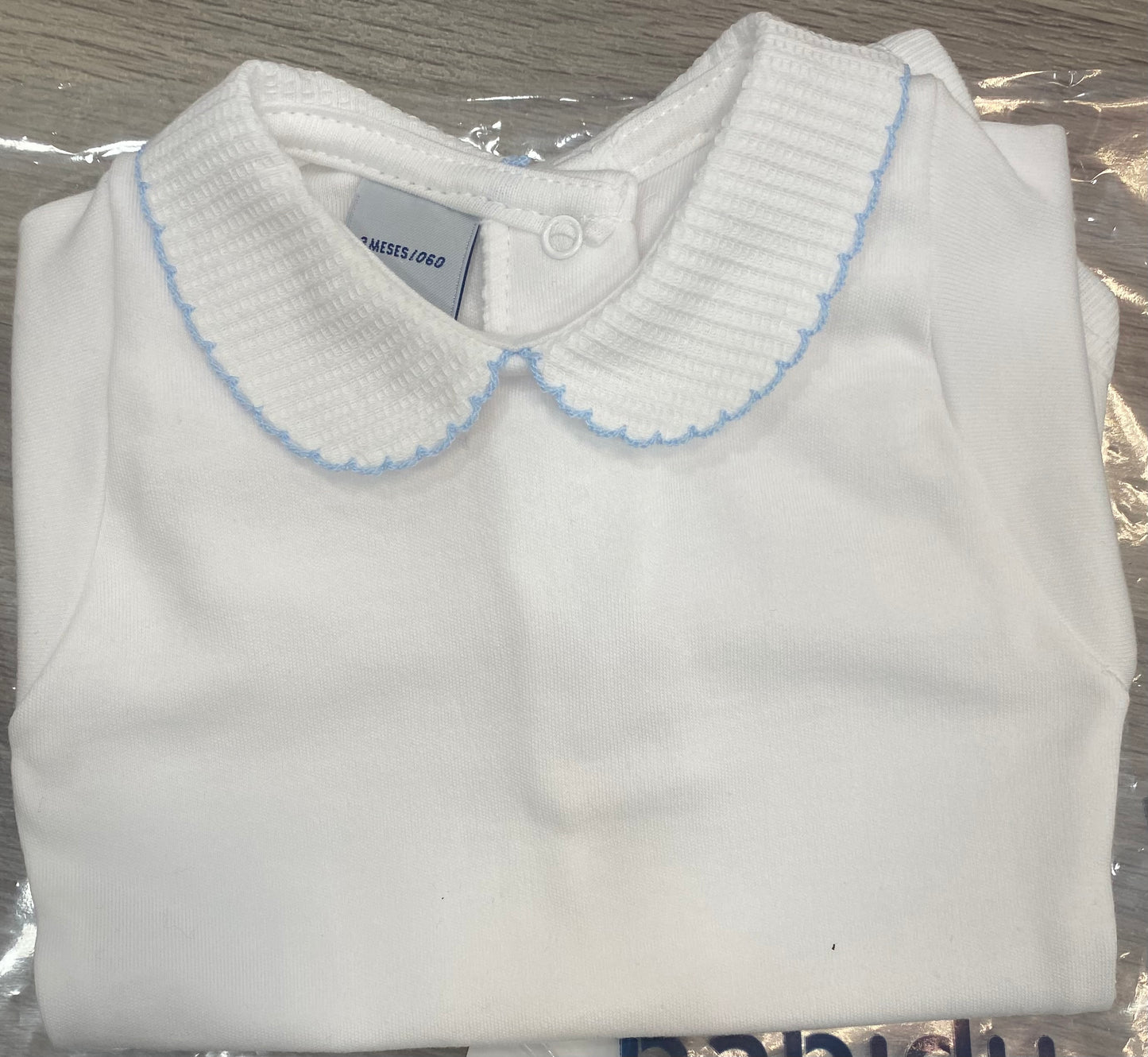 Babidu Long Sleeve Vest Piped in Blue