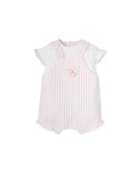 Tutto Piccolo Girls Pink Checked Romper SS25