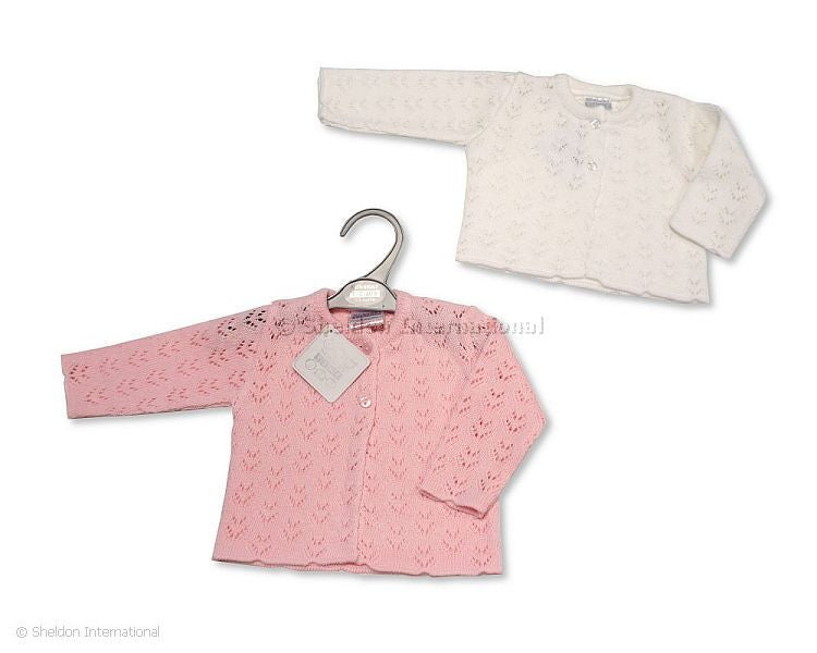 Nursery Time Girls White Knitted Cardigan