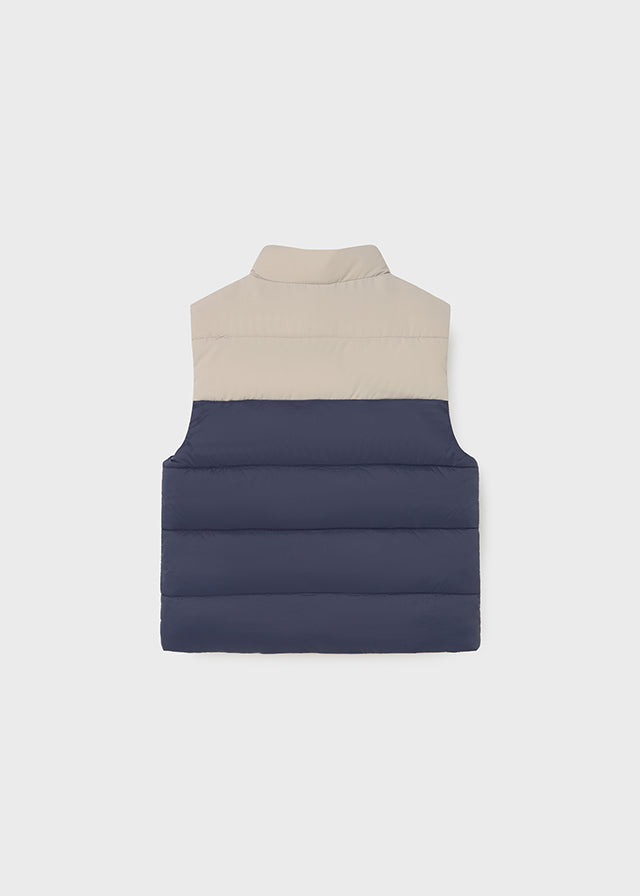 Mayoral Boys Reversible Gilet Navy/Beige AW25