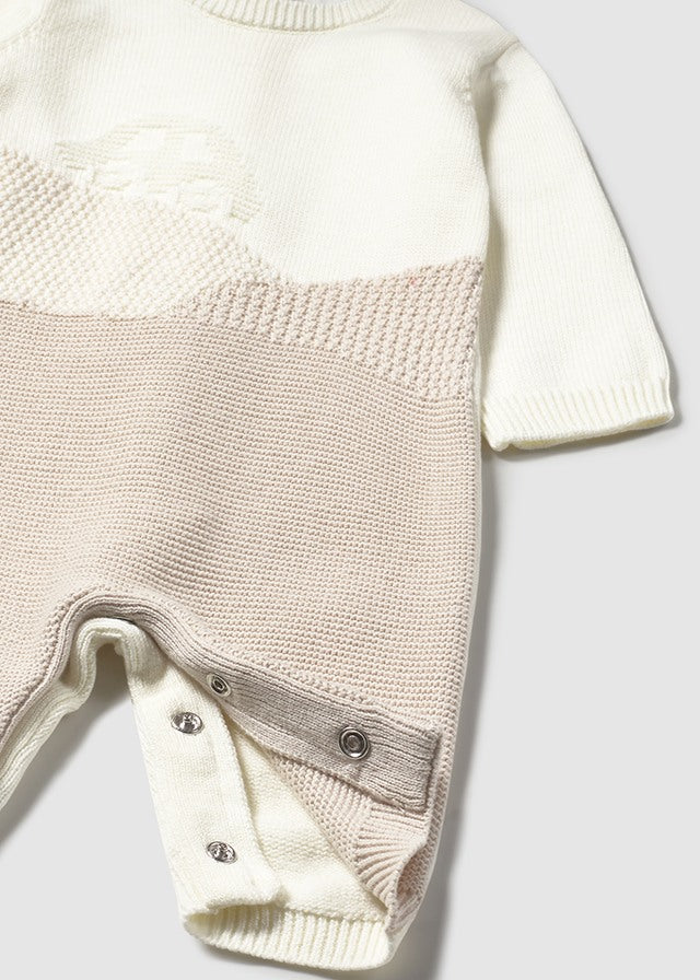 Mayoral Boys Knitted All in One Cream/Beige AW25