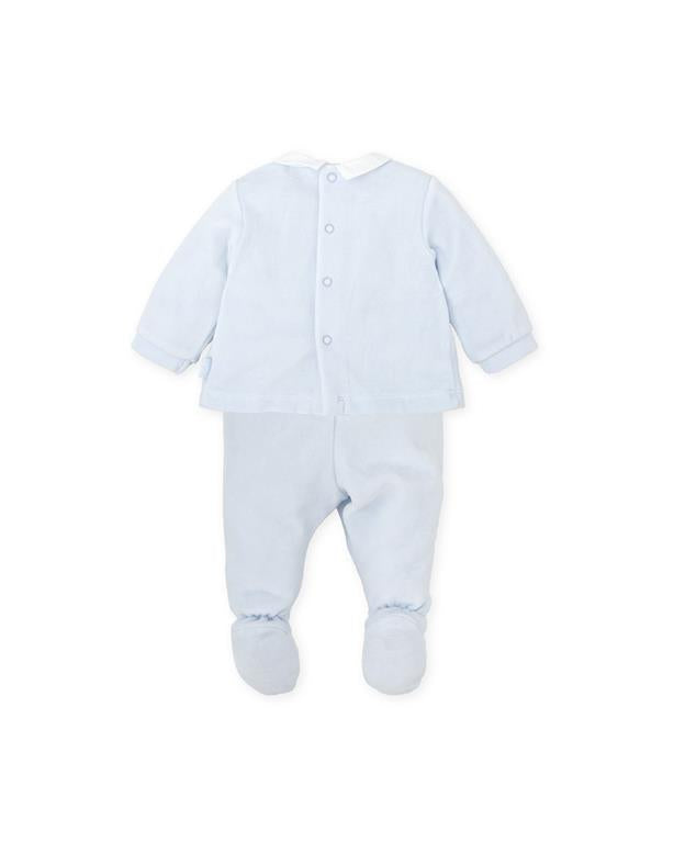 Tutto Piccolo Boys Velour 2 Piece Set with Feet AW24