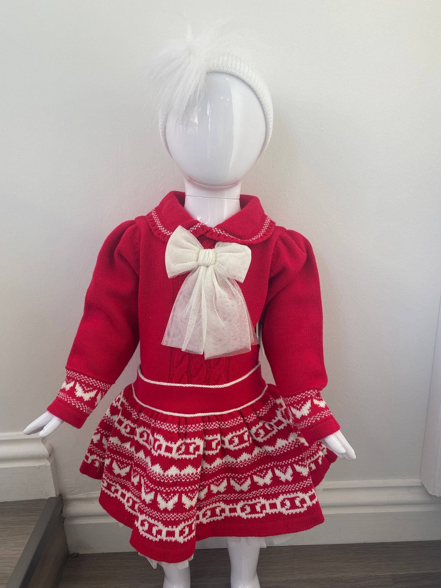 Rahigo Dropwaist Red Knitted Dress