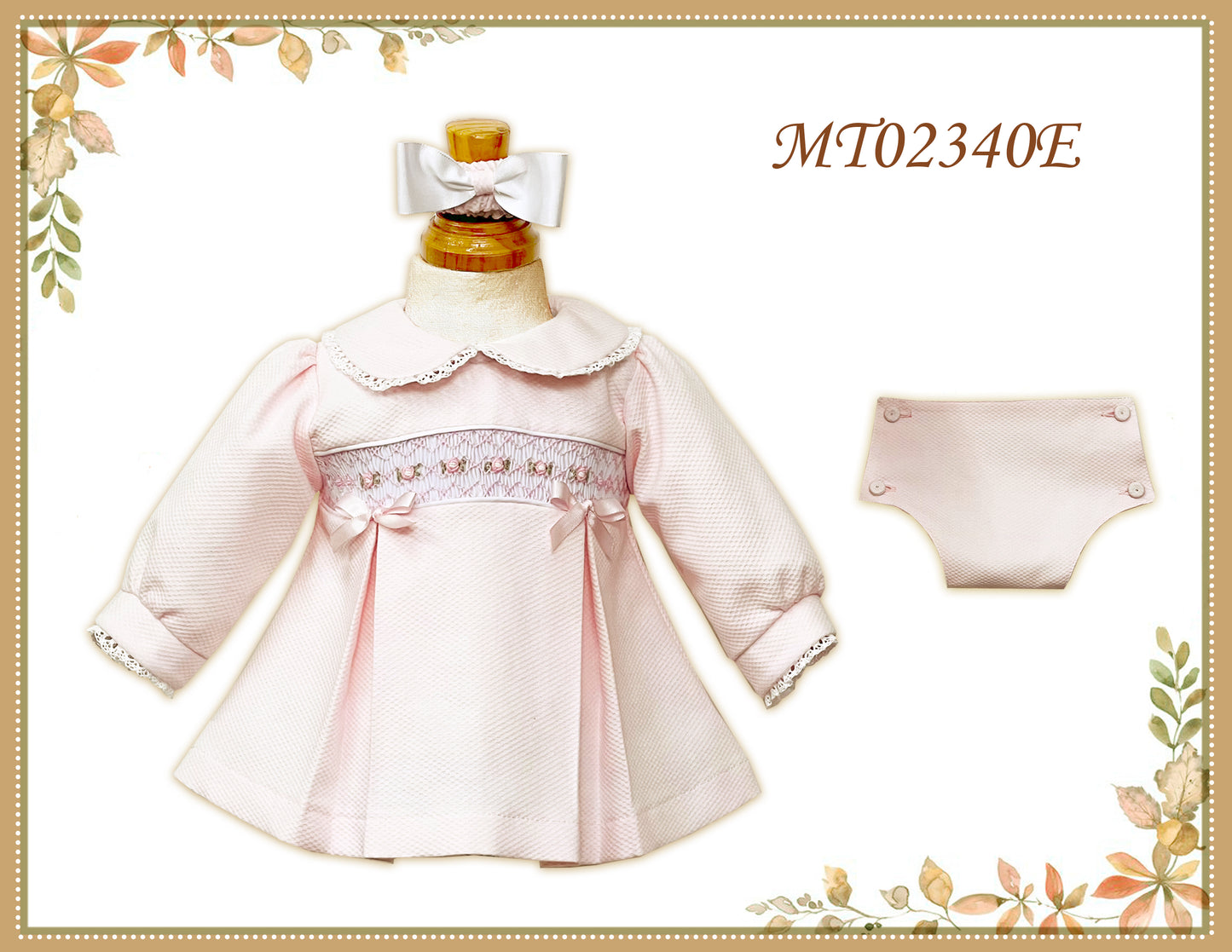 Pretty Originals Girls Smock Dress, Pants and Bow Set AW