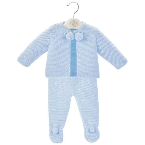 Dandelion Knitted Blue Pom Pom Suit