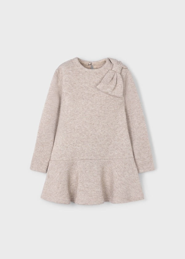Mayoral Girls Gold Shimmer Bow Dress AW25