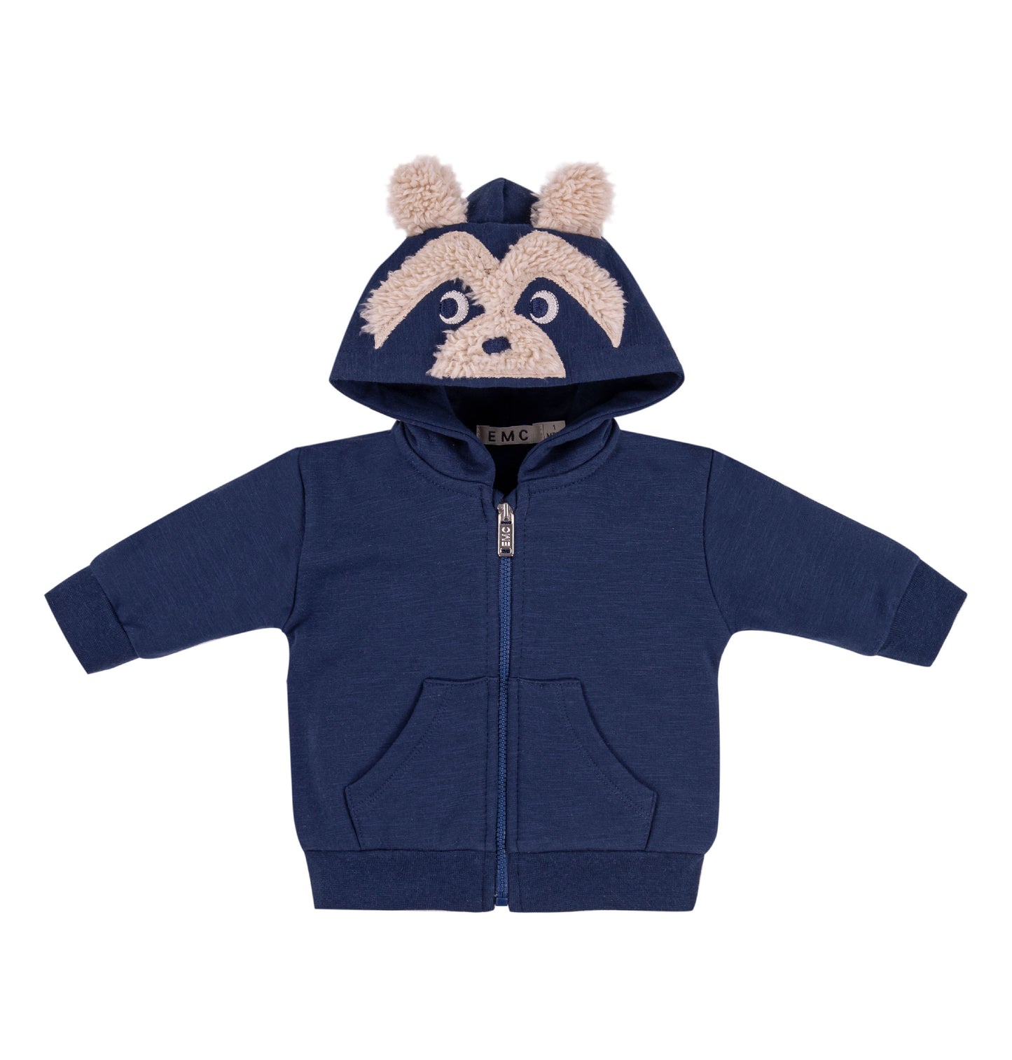 EMC Boys Navy Teddy Bear Hood Zipper AW