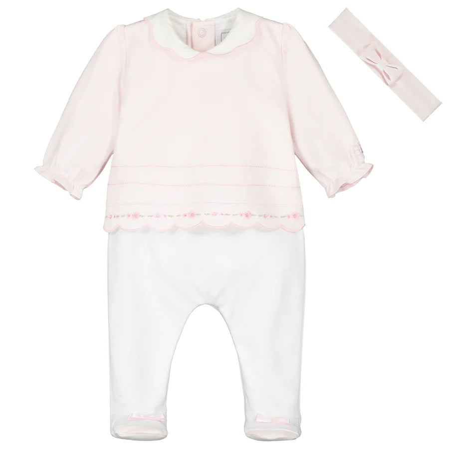 Emile Et Rose Girls Scalloped Babygrow and Hairband AW25 Betty