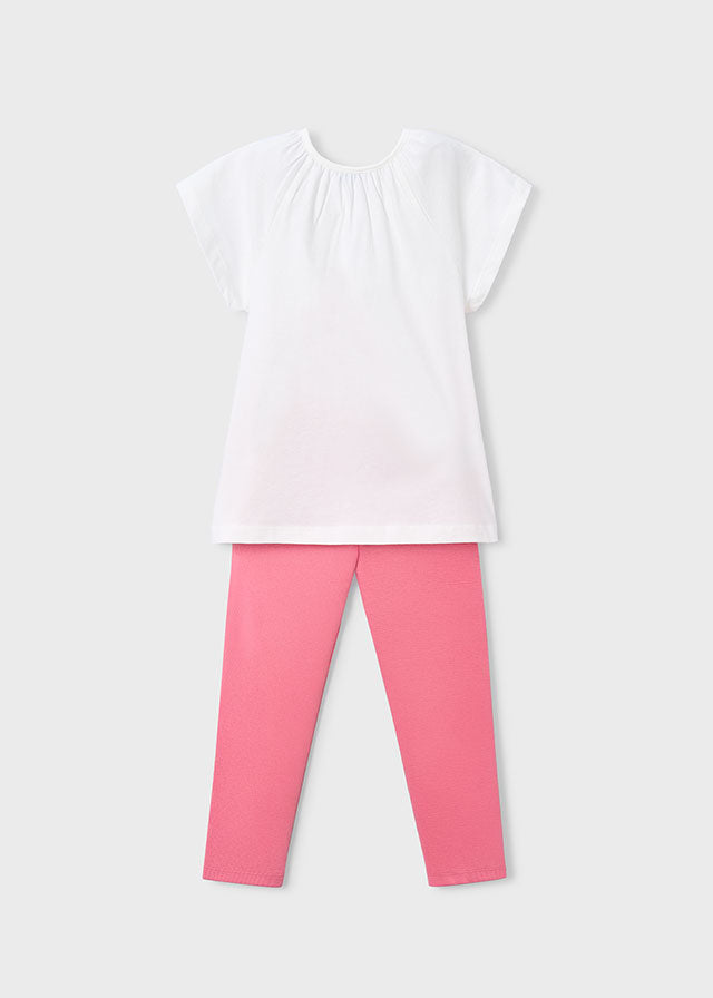 Mayoral Girls Peach Pink Leggings Set SS26