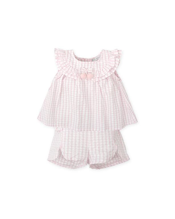 Tutto Piccolo Girls Check Short Set SS25