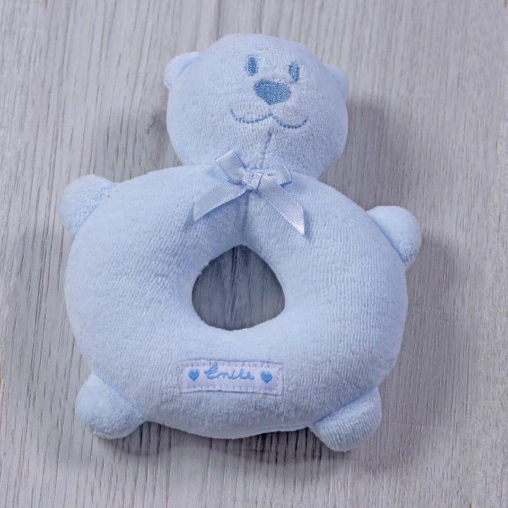 Emile Et Rose Baby Rattles in White Pink or Blue