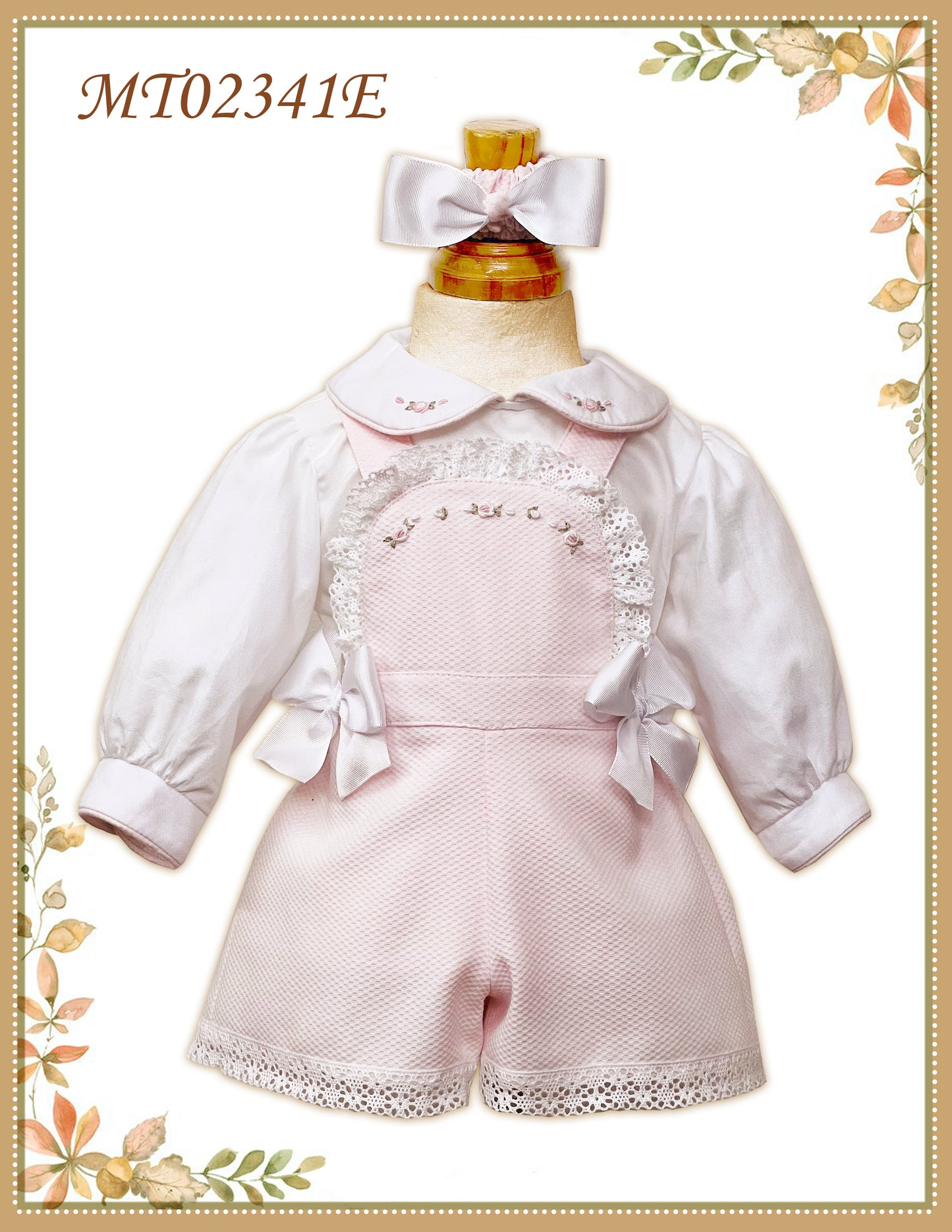 Pretty Originals Girls Short Dungaree and Bow Set AW