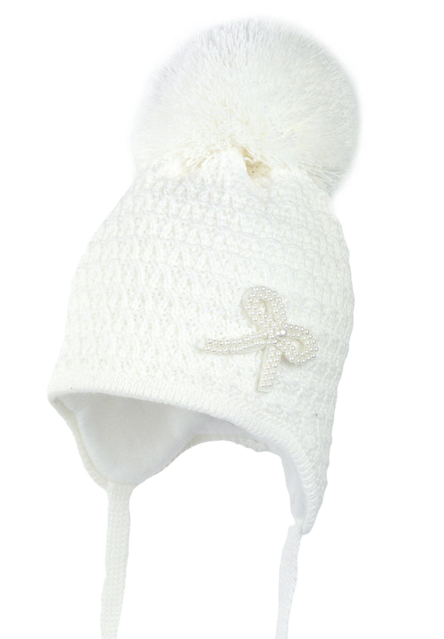 Jamiks Girls White Bow Hat HALLA