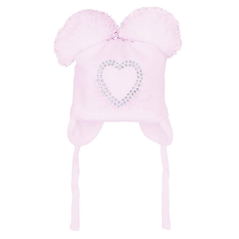 P&Co Girls Pink Double Pom Hat Ki-Ki