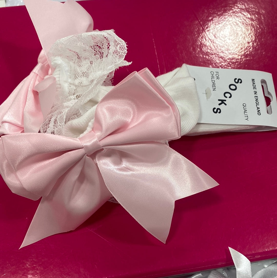 Harvey Sox Lace Double Bow At Back Socks