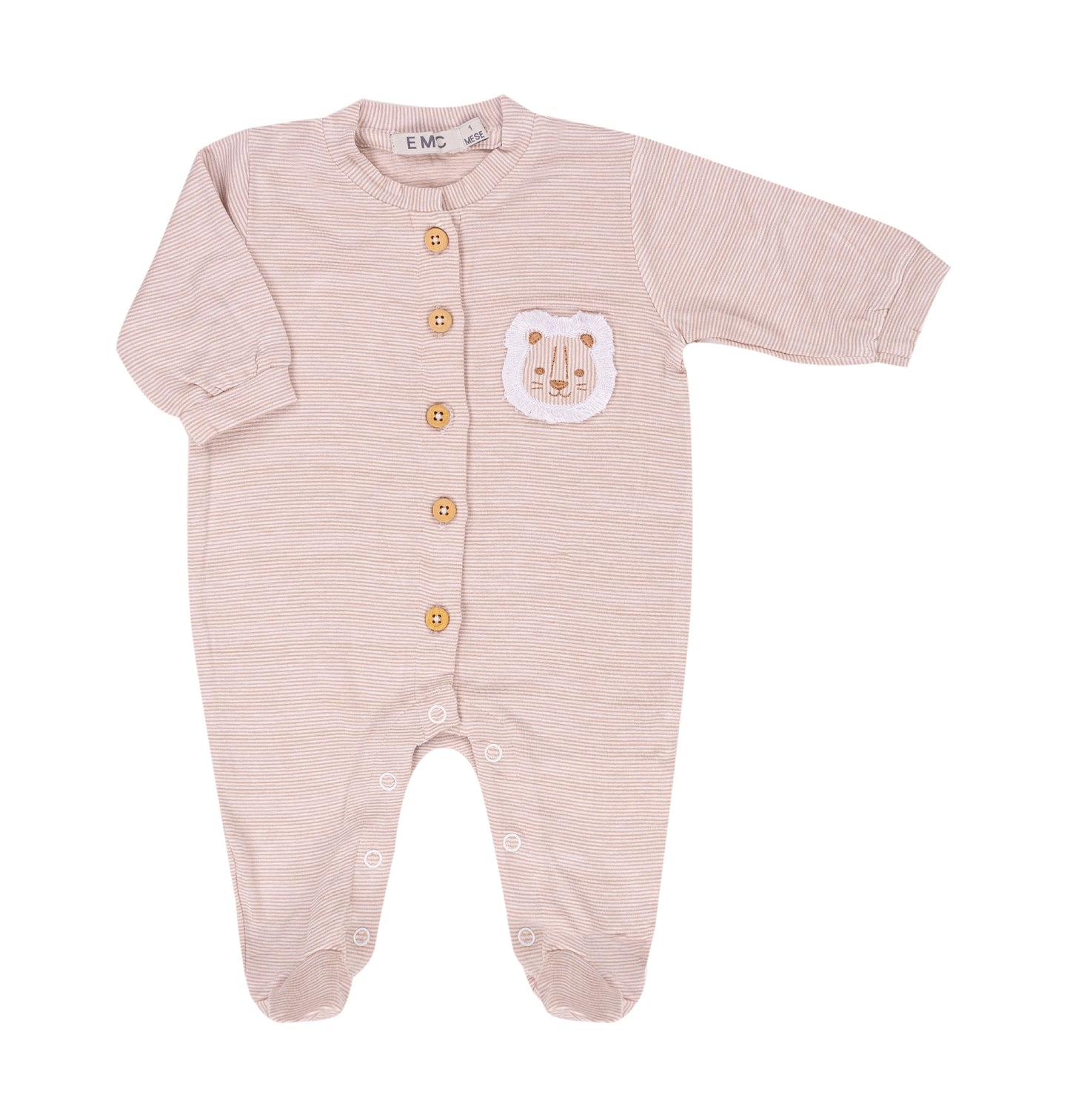 EMC Boys Beige Organic Babygrow SS25