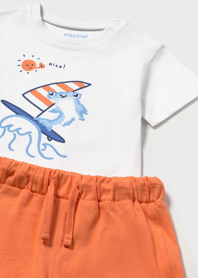 Mayoral Boys Orange Short Set SS26