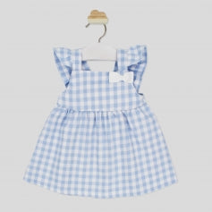 Rapife Girls Gingham Dress And Frilled Bodysuit In Pink Or Blue AW24