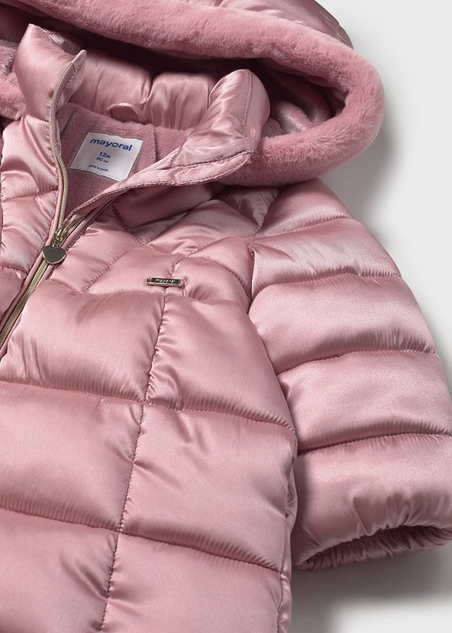 Mayoral Girls Rose Pink Long Coat AW25