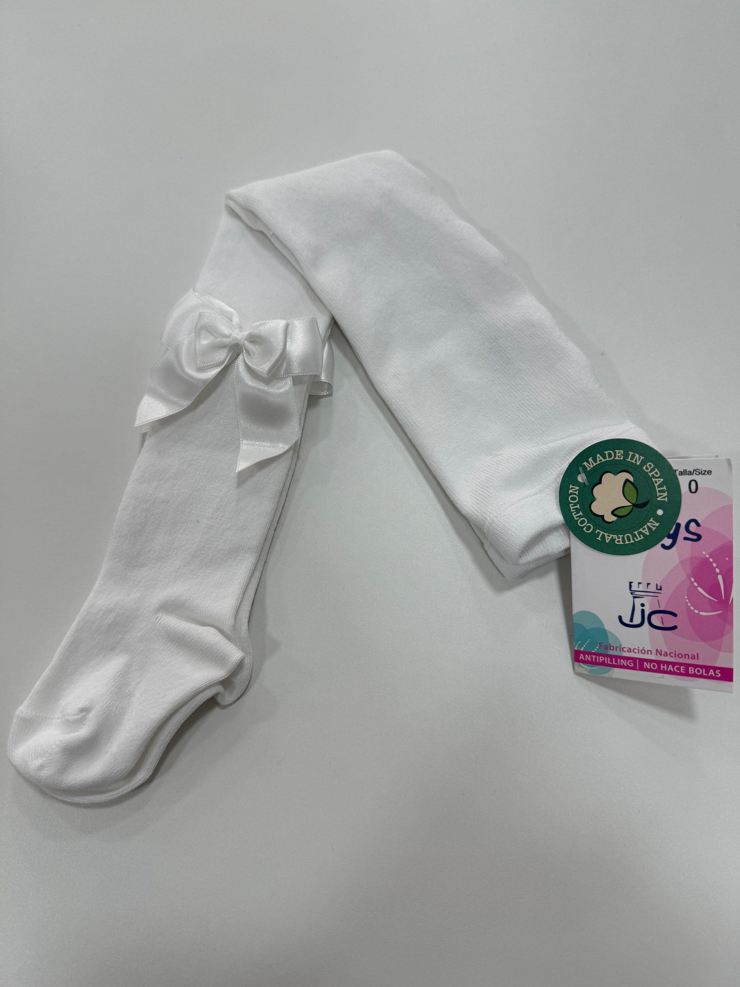 JC Socks White Double Bow Tights