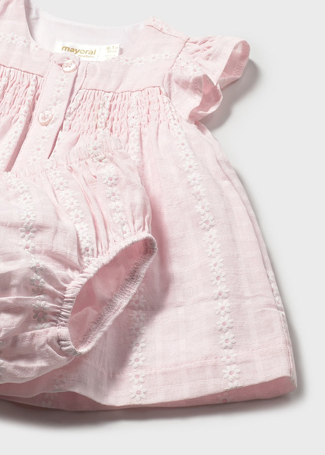 Mayoral Girls Pink Flower Design Dress And Pants SS26