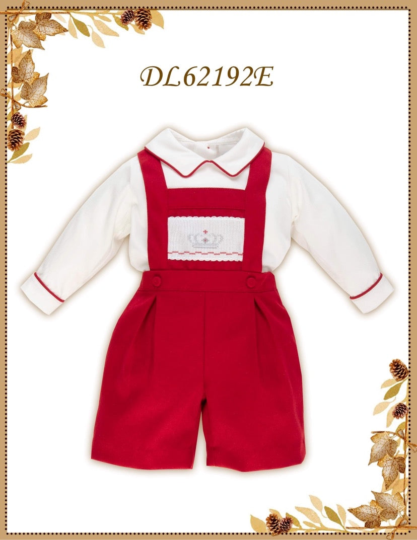 Pretty Originals Boys Red Short Dungaree Set AW