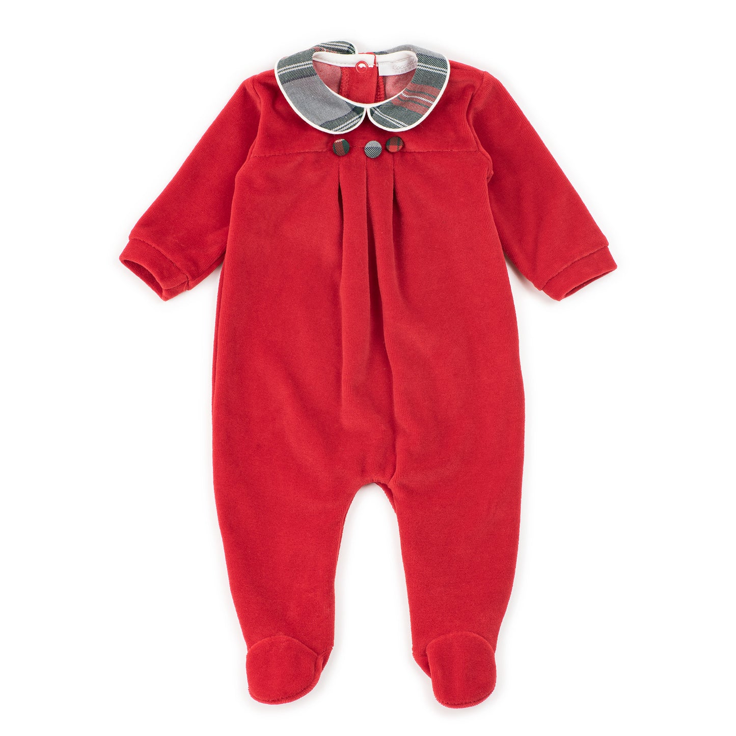 Coccodé Unisex Red Tartan Baby Grow Velour AW