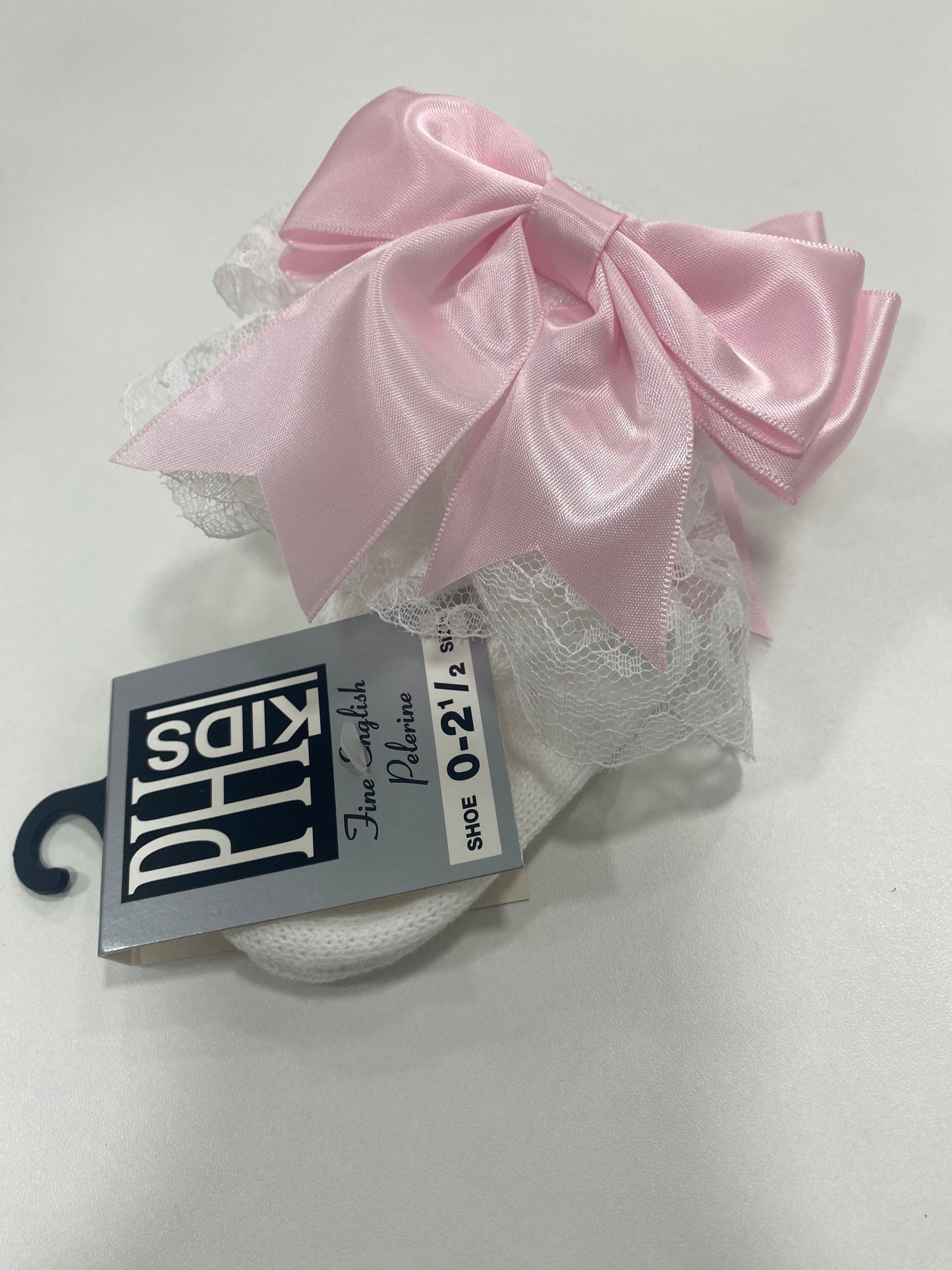 Harvey Sox Girls Pink Bow Pelerine Socks