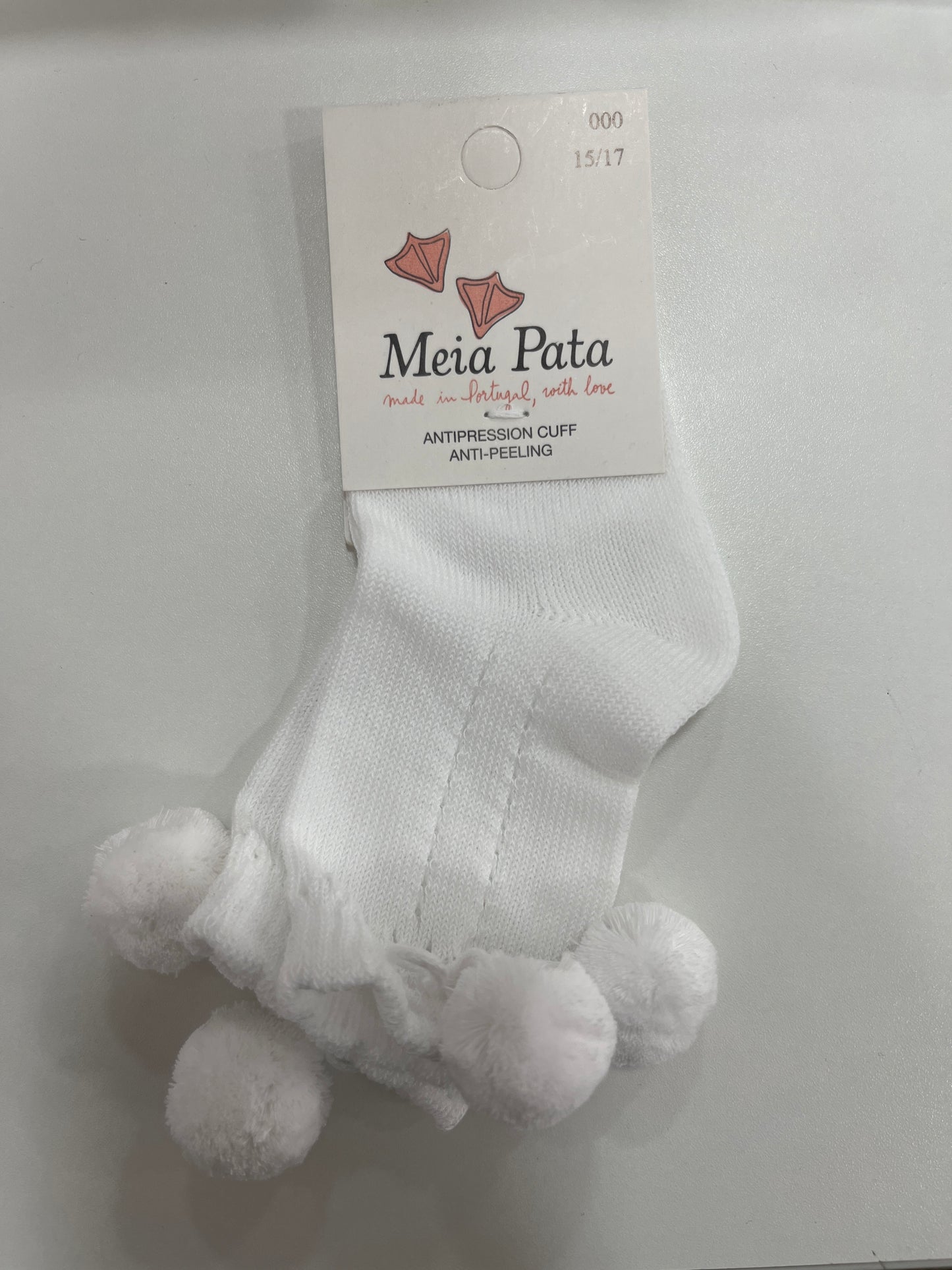 Meia Pata Pom Pom Knee High Socks in Blue Or White
