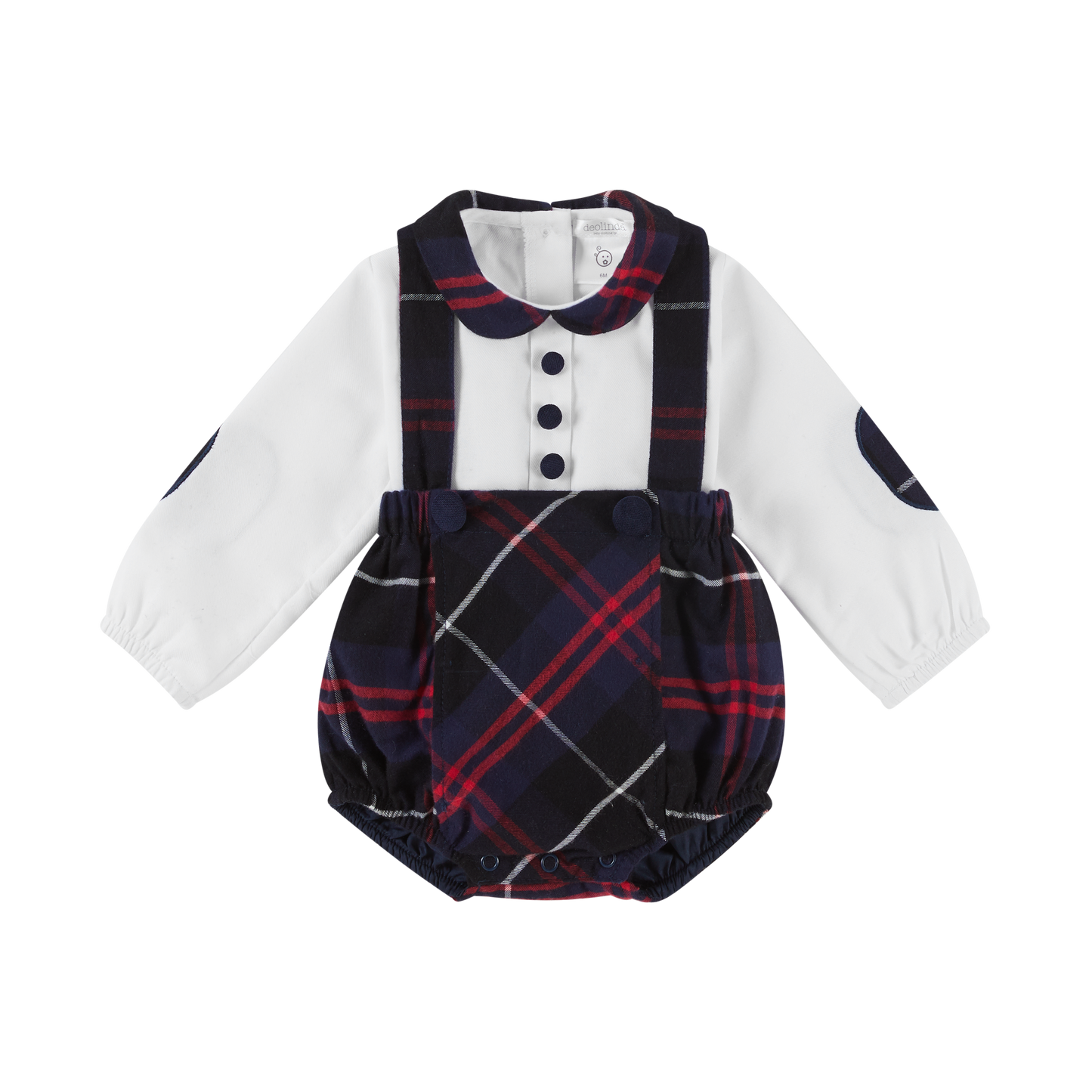 Deolinda Boys 2 Piece Navy / Red Tartan Romper AW