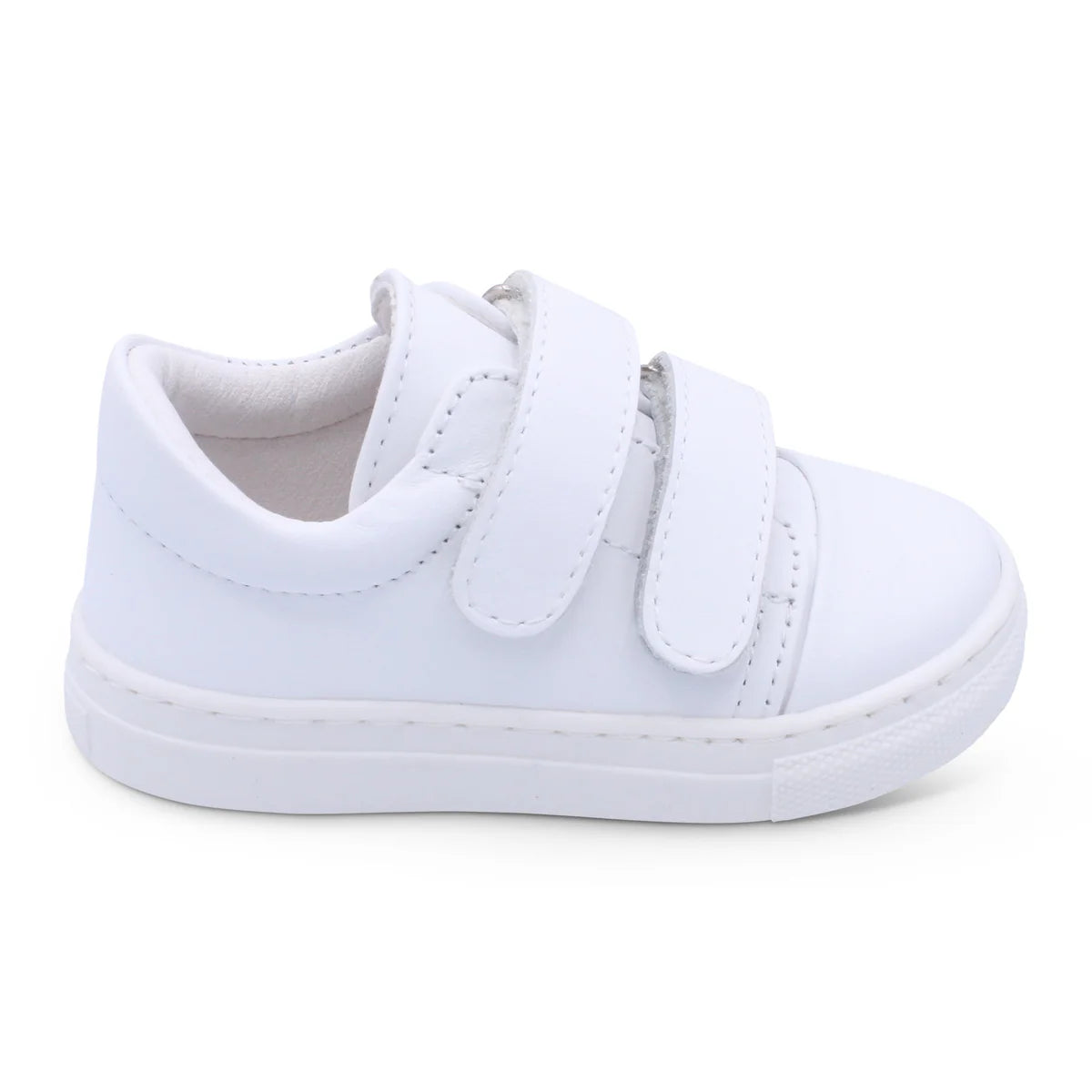 Borboleta Boys White Leather Velcro Trainers Rodrigo