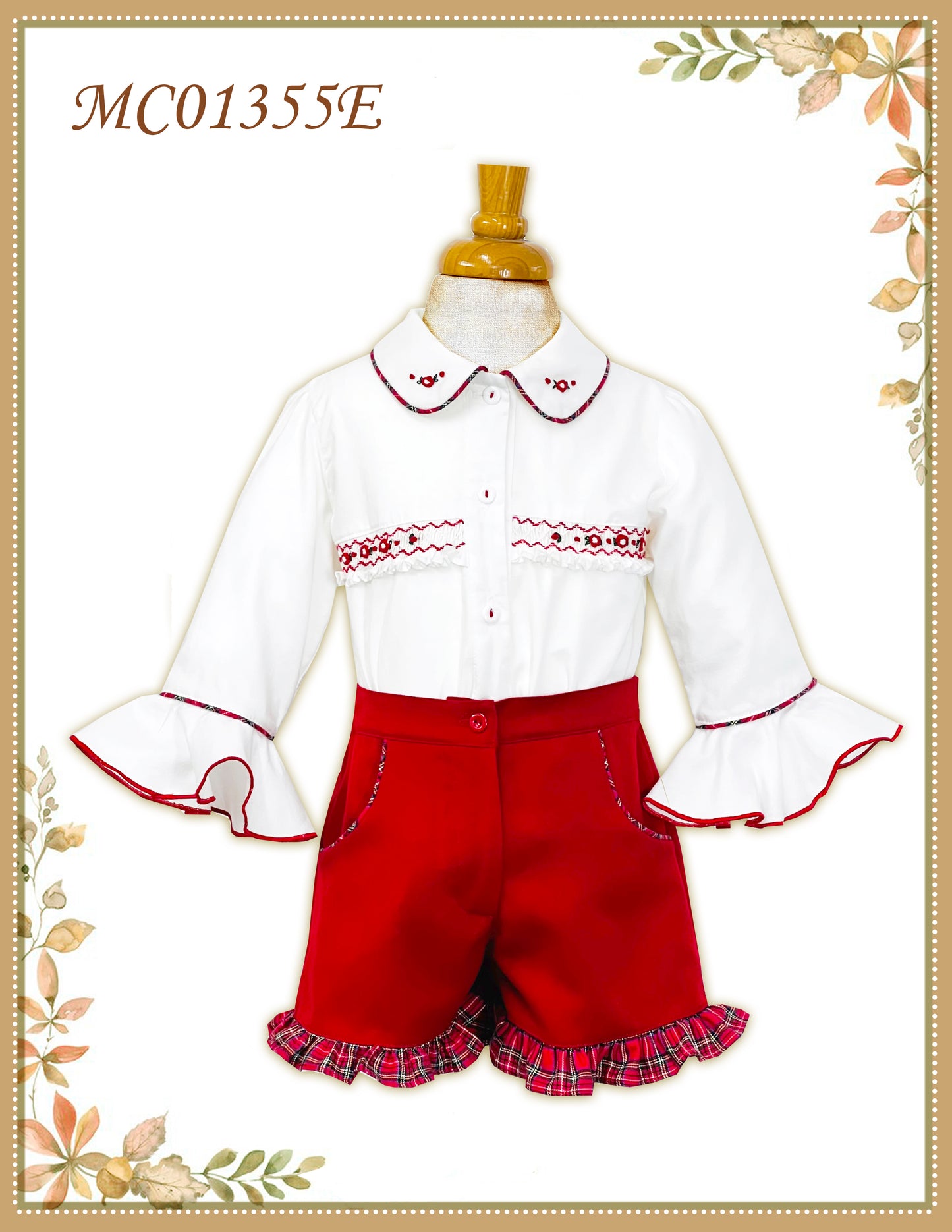 Pretty Originals Girls 3 Piece Red Tartan Short Set AW