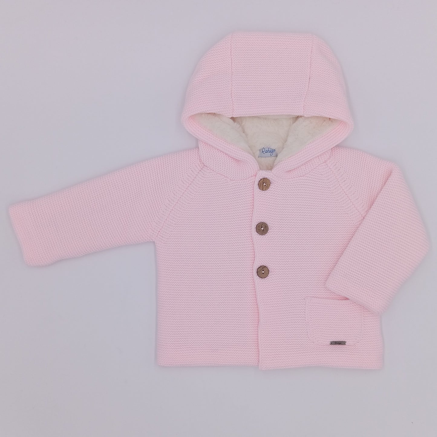 Rahigo Girls Pink Knitted Hooded Jacket