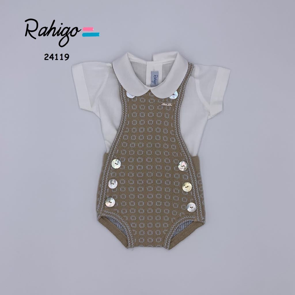 Rahigo Boys Camel Knitted Romper SS24