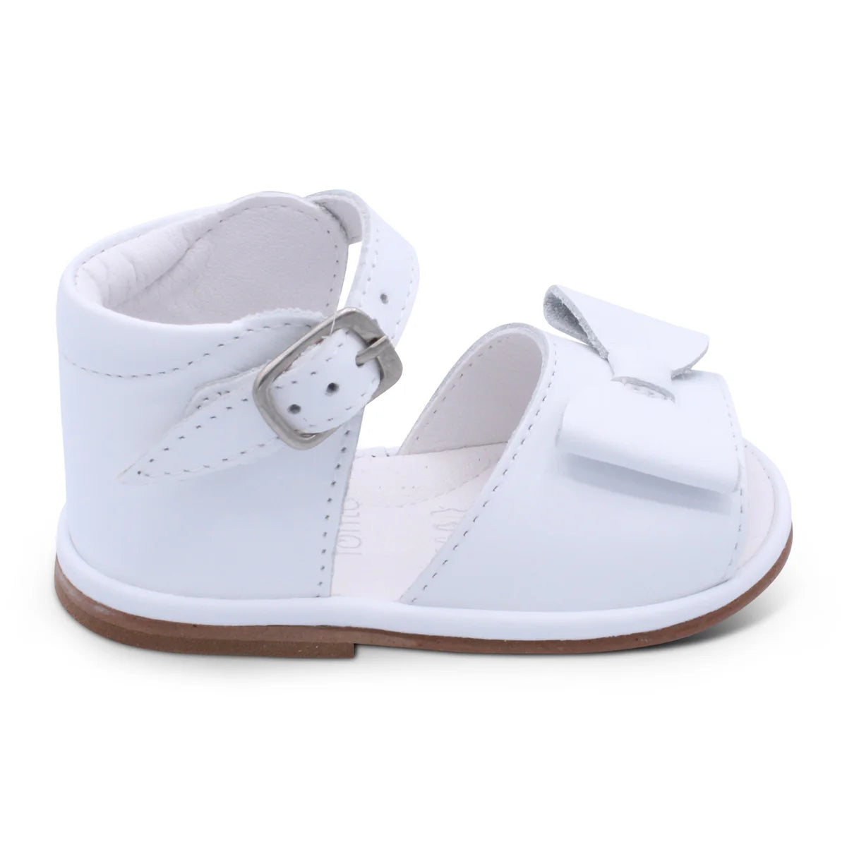 Fofito Girls White Patent Bow Sandals (Marina)