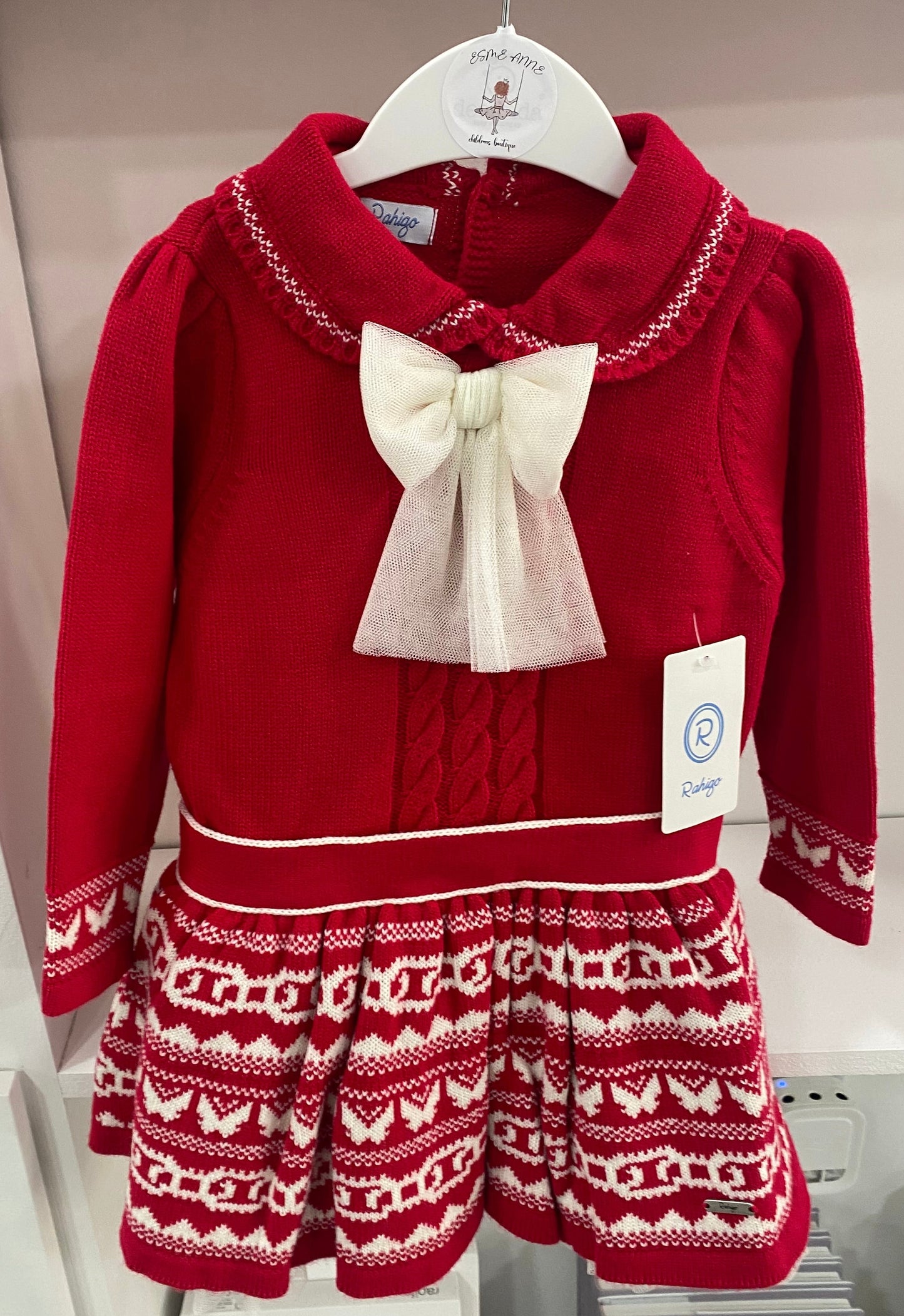 Rahigo Dropwaist Red Knitted Dress AW