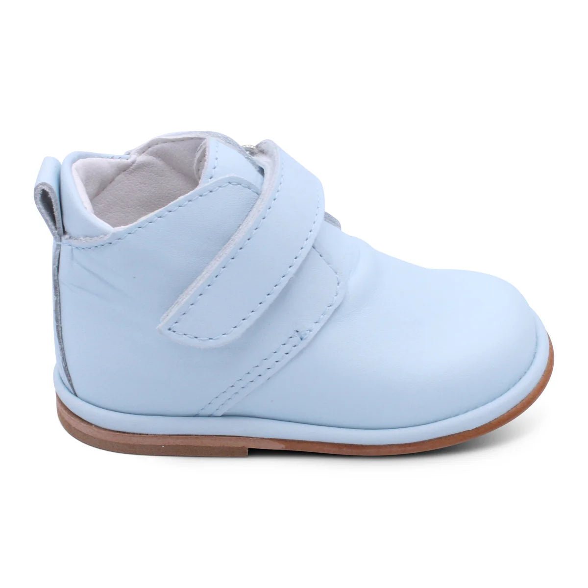Borboleta Boys Leather Velcro Boots Sergio (White&Blue)