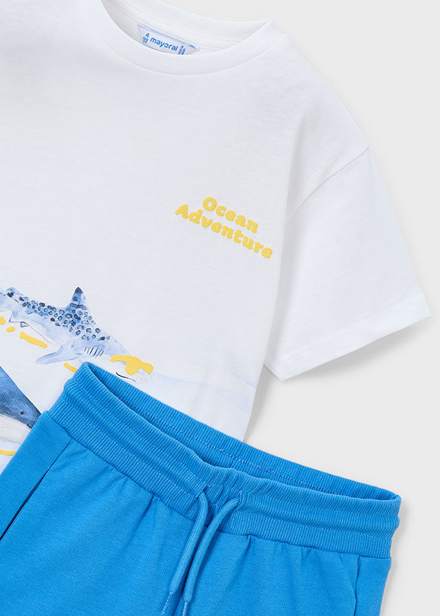 Mayoral Boys Blue Shark Short Set SS26
