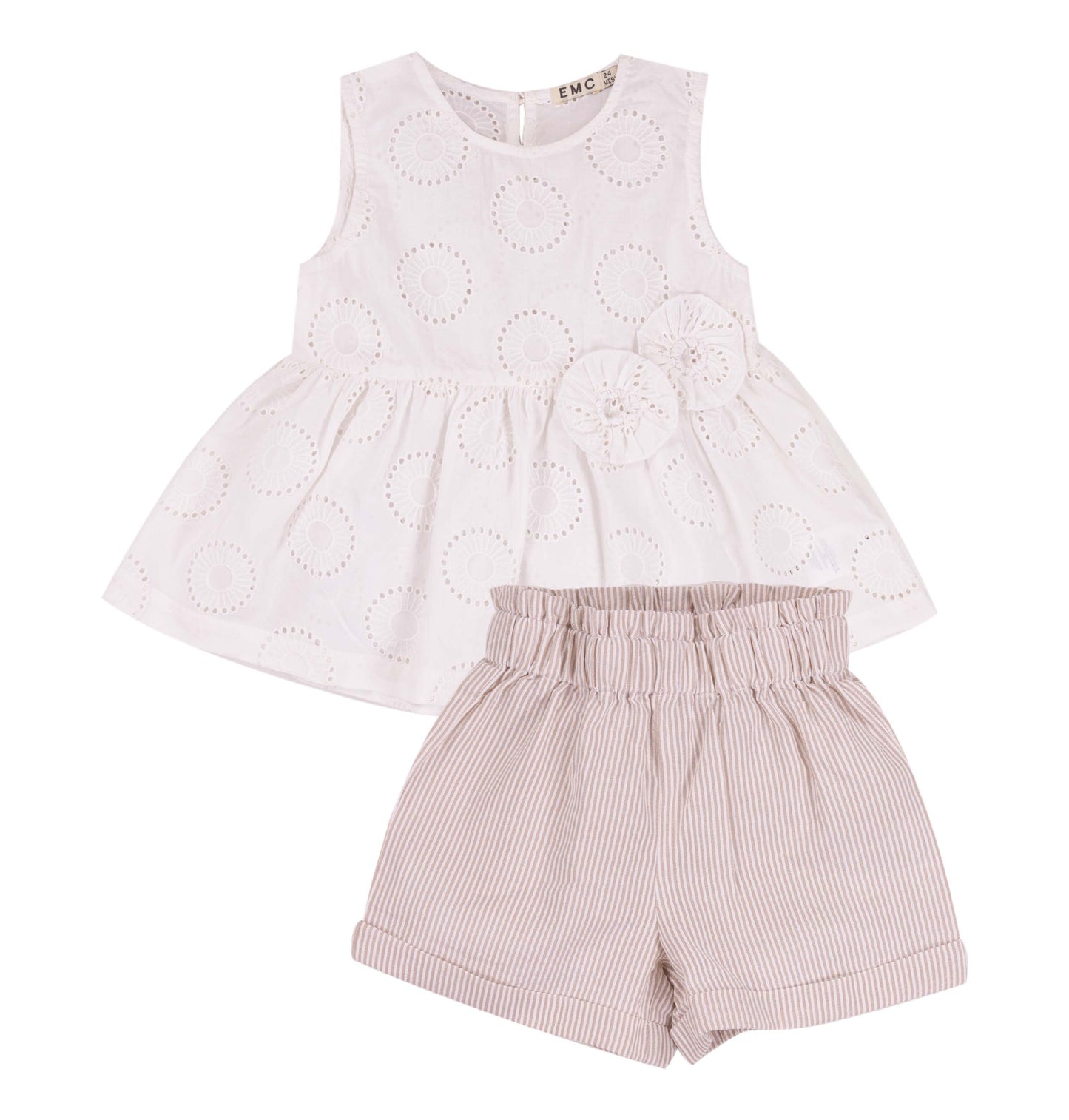 EMC Girls Beige/Cream Short Set SS25