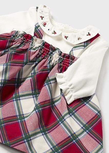 Mayoral Girls Red Tartan Dress AW24