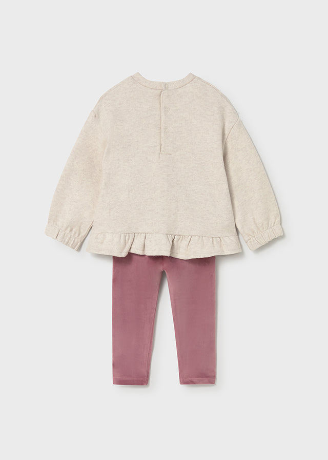 Mayoral Girls Puppy Jumper And Velour Legging Set AW25