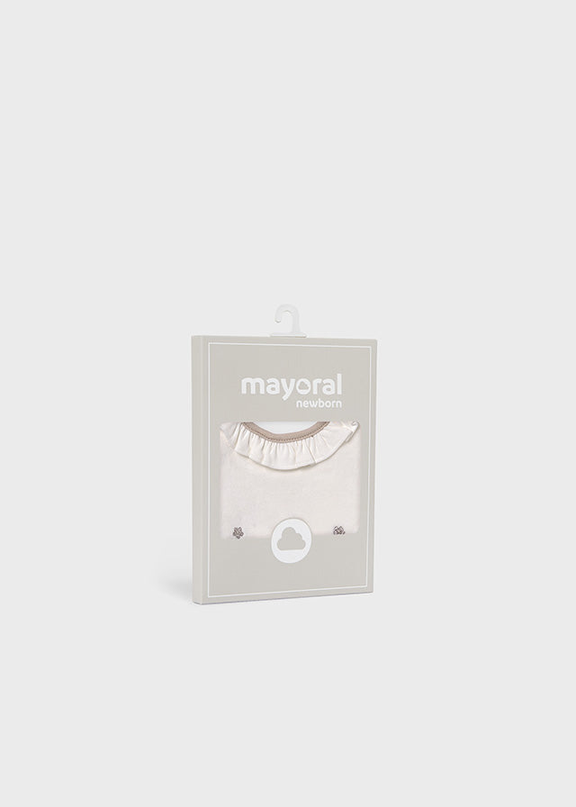 Mayoral Girls Cream Bibs With Scalloped/Frilled Edge AW25